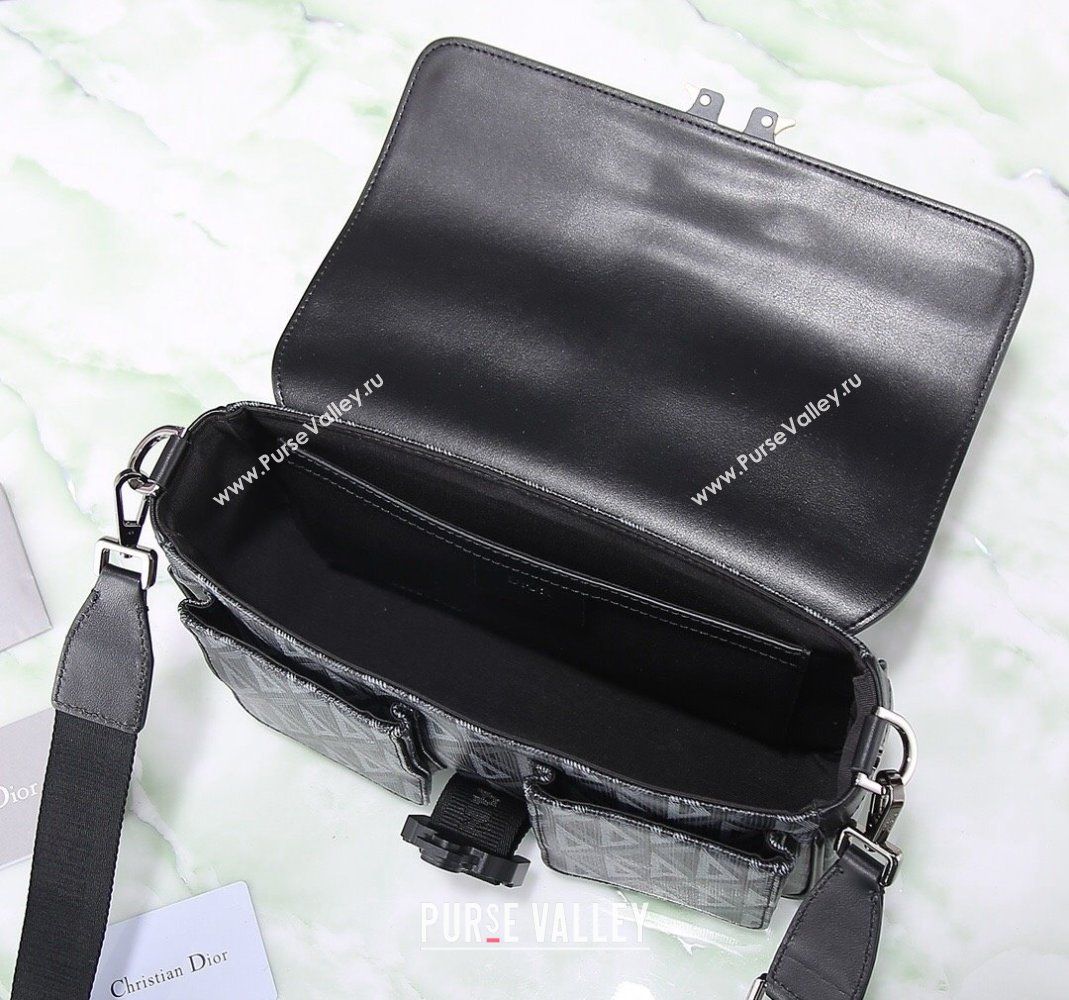 Dior Mens Hit the Road Bag with Strap in CD Diamond Canvas and Calfskin Black 2024 (BF-240415066)