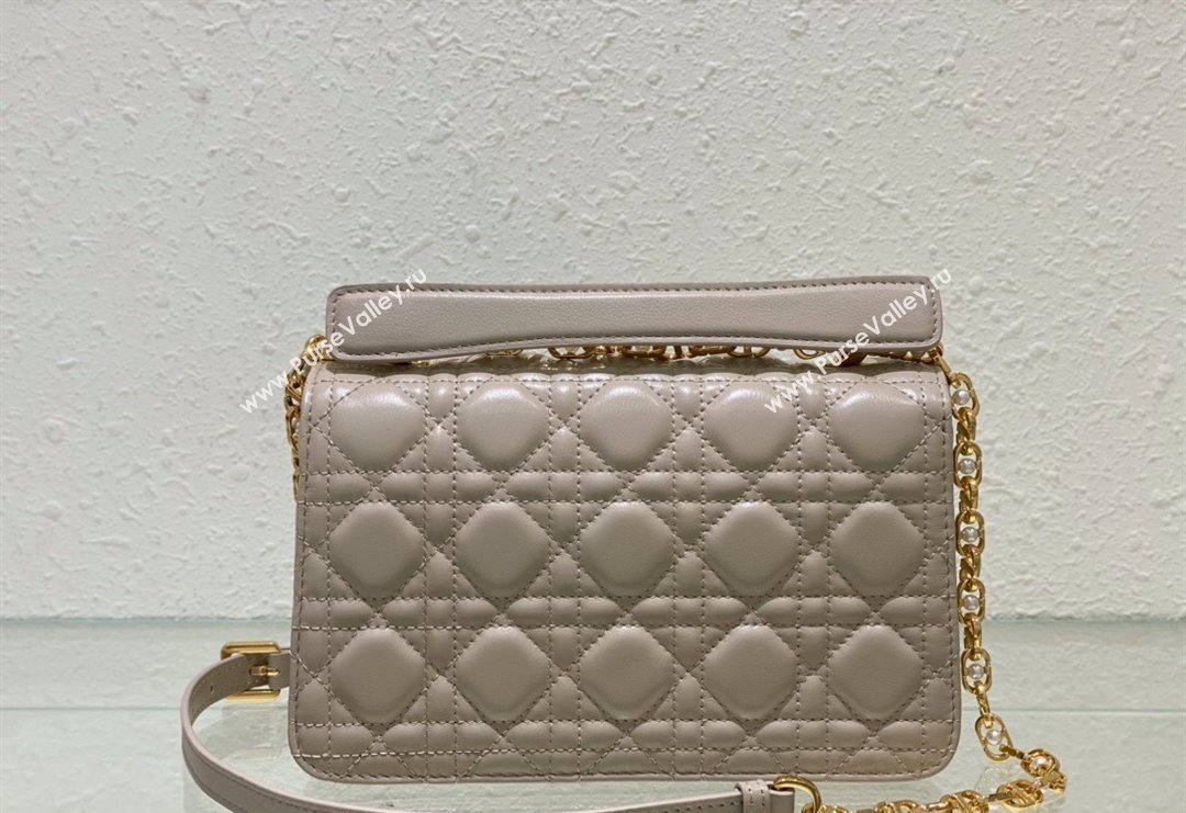 Dior Small Jolie Top Handle Bag in Cannage Calfskin Grey 2024 (BF-240415058)