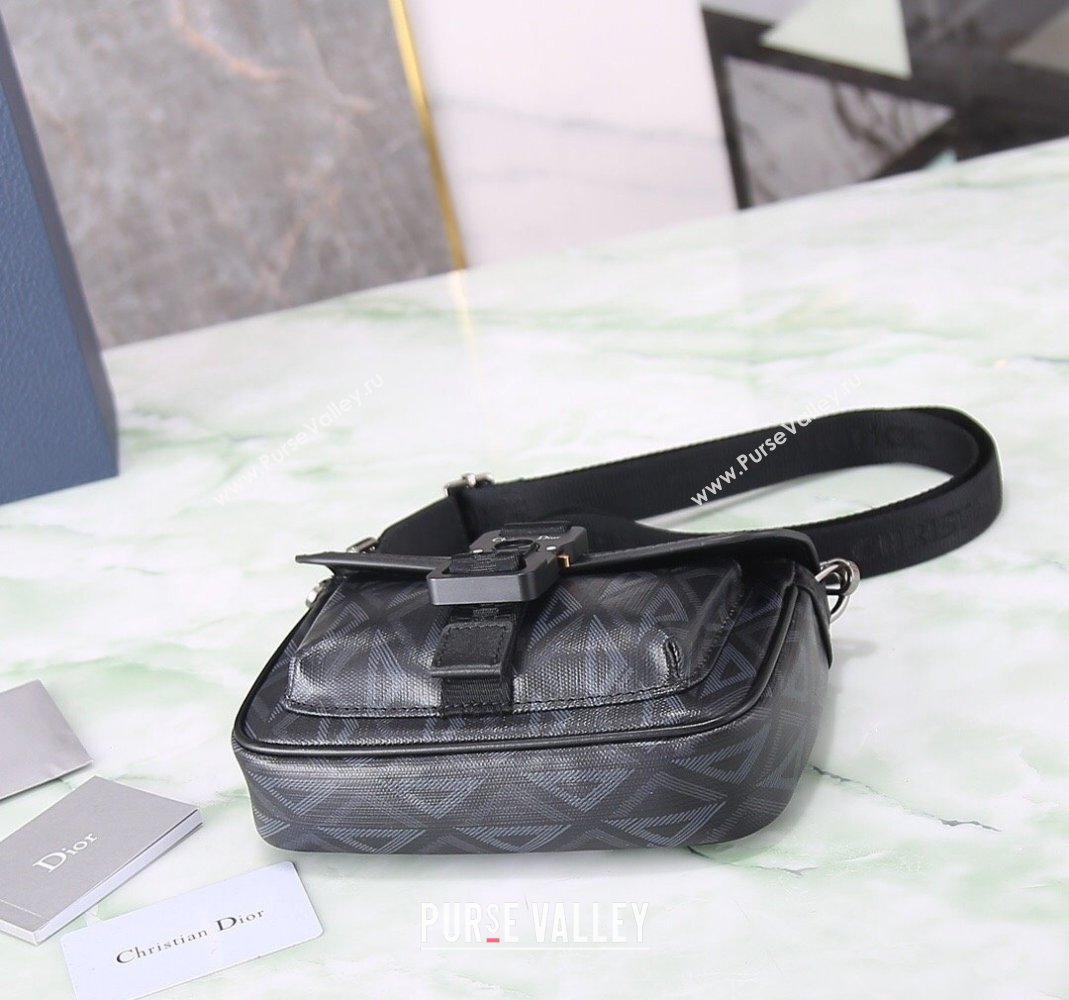 Dior Mens Mini Hit the Road Bag in CD Diamond Canvas Black 2024 (BF-240415068)