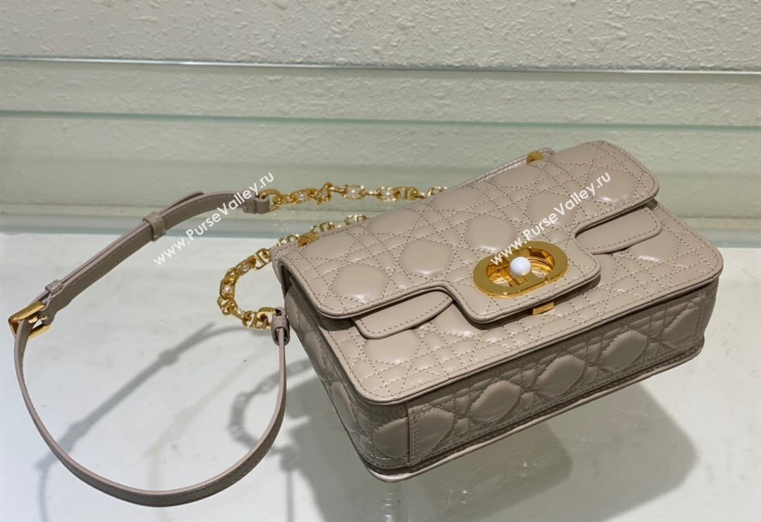 Dior Small Jolie Top Handle Bag in Cannage Calfskin Grey 2024 (BF-240415058)