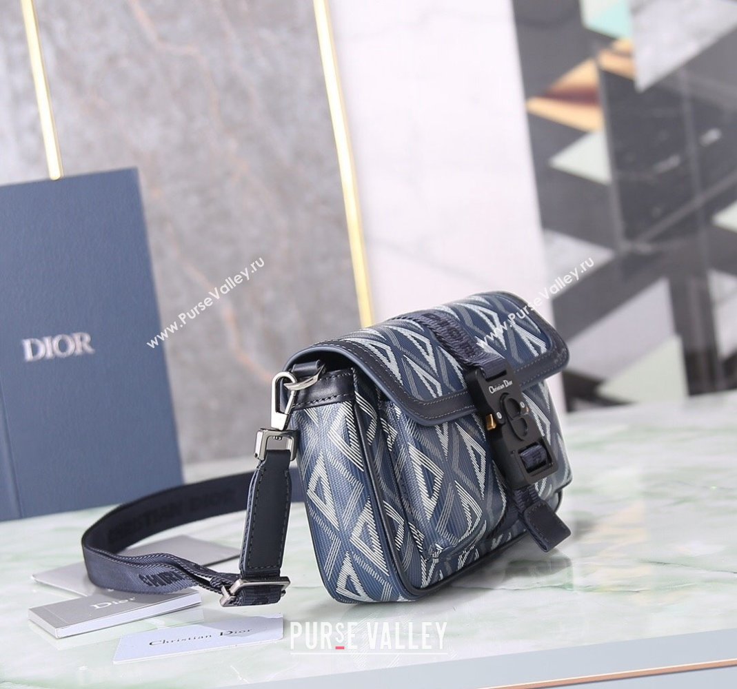 Dior Mens Mini Hit the Road Bag in CD Diamond Canvas Blue 2024 (BF-240415070)