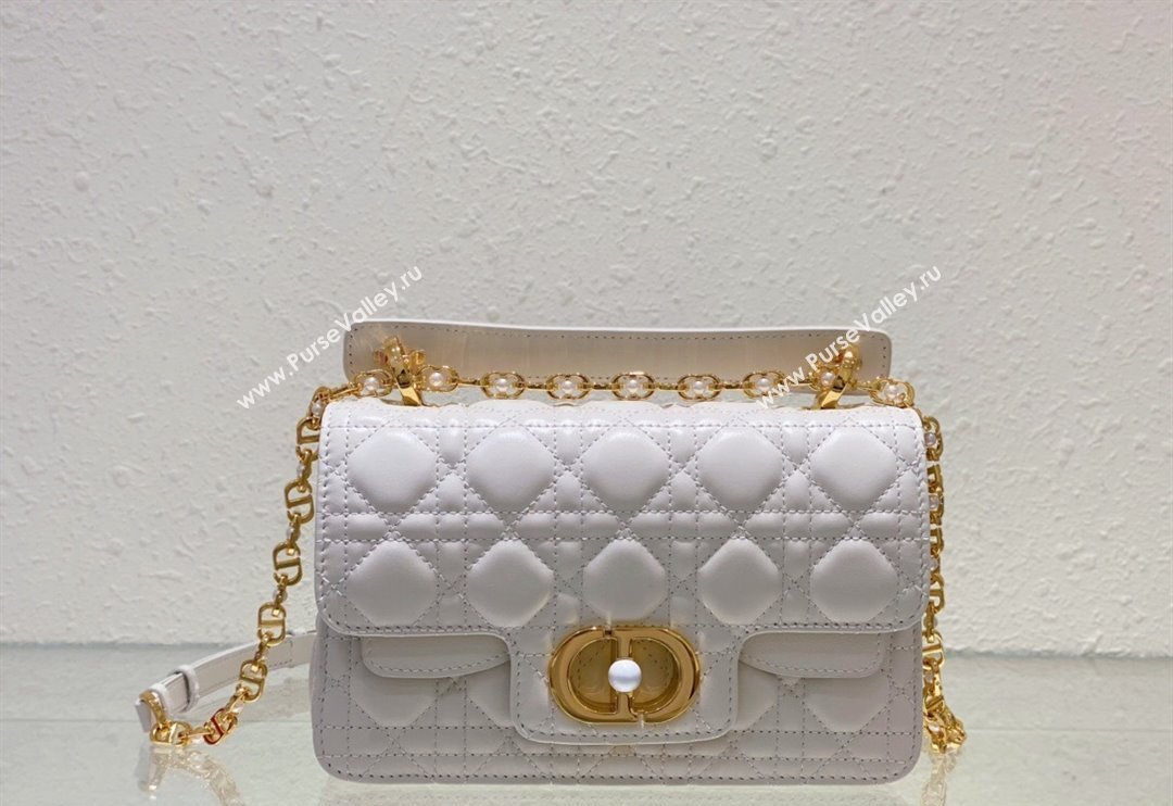 Dior Small Jolie Top Handle Bag in Cannage Calfskin White 2024 (BF-240415059)