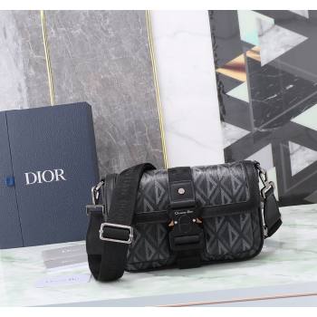 Dior Mens Hit the Road Bag with Strap in CD Diamond Canvas Black 202402 (BF-240415072)