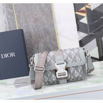 Dior Mens Hit the Road Bag with Strap in CD Diamond Canvas Light Grey 202402 (BF-240415073)