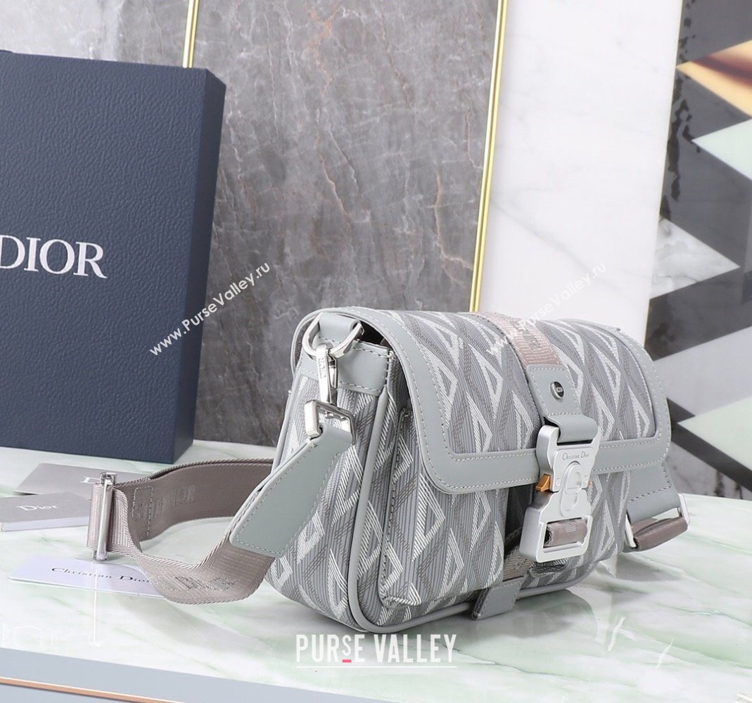 Dior Mens Hit the Road Bag with Strap in CD Diamond Canvas Light Grey 202402 (BF-240415073)