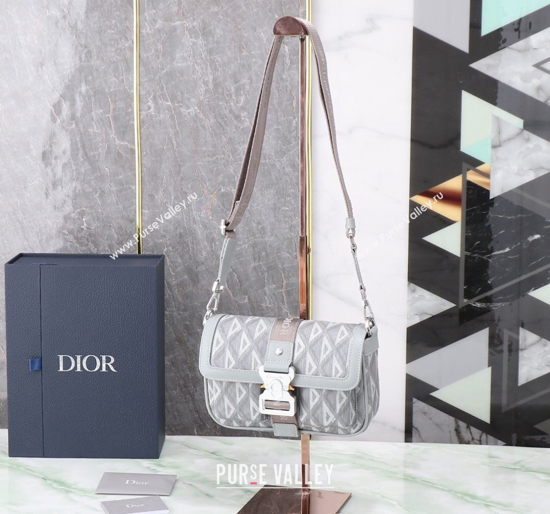 Dior Mens Hit the Road Bag with Strap in CD Diamond Canvas Light Grey 202402 (BF-240415073)