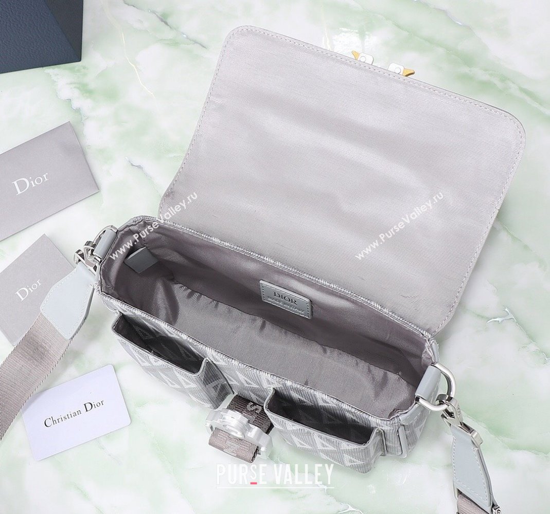 Dior Mens Hit the Road Bag with Strap in CD Diamond Canvas Light Grey 202402 (BF-240415073)