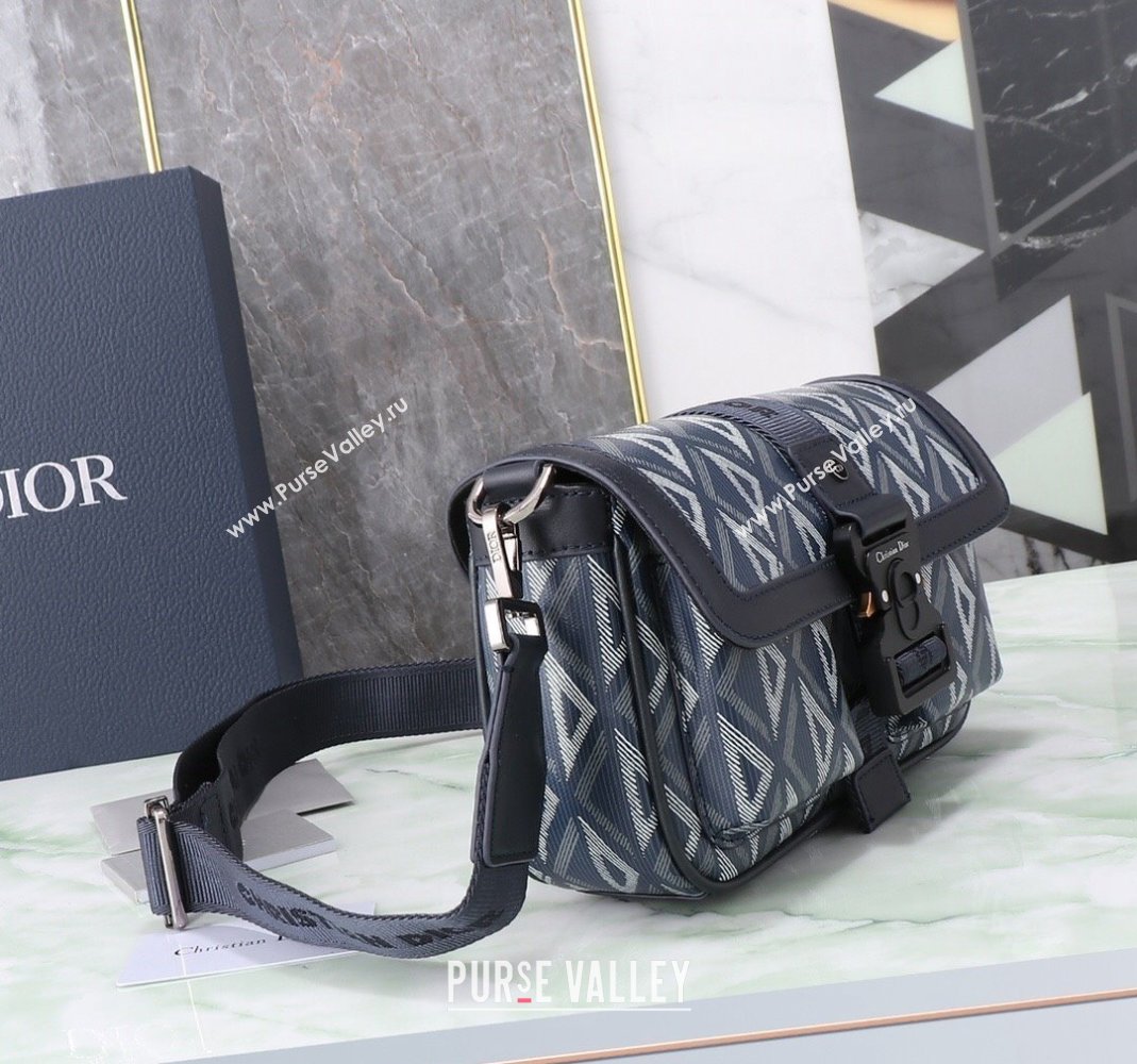 Dior Mens Hit the Road Bag with Strap in CD Diamond Canvas Blue 202402 (BF-240415074)