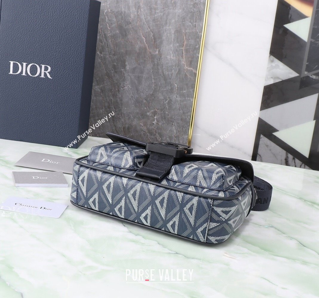 Dior Mens Hit the Road Bag with Strap in CD Diamond Canvas Blue 202402 (BF-240415074)