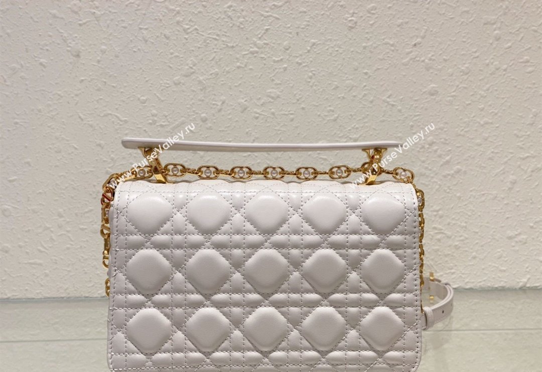 Dior Small Jolie Top Handle Bag in Cannage Calfskin White 2024 (BF-240415059)