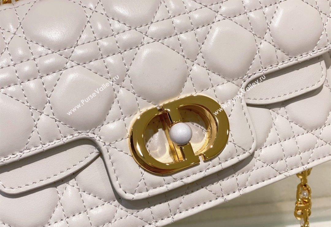 Dior Small Jolie Top Handle Bag in Cannage Calfskin White 2024 (BF-240415059)