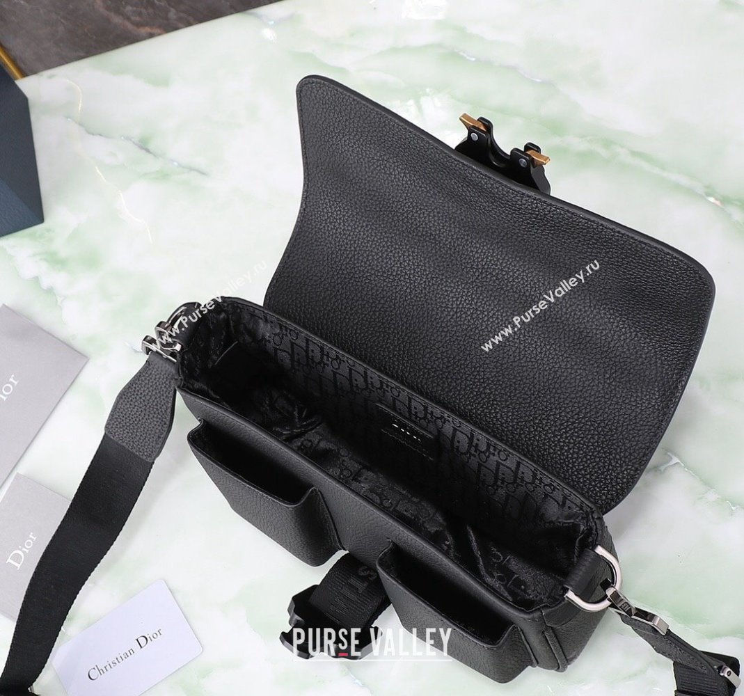Dior Mens Hit the Road Bag with Strap in Black Grained Calfskin 2024 (BF-240415075)