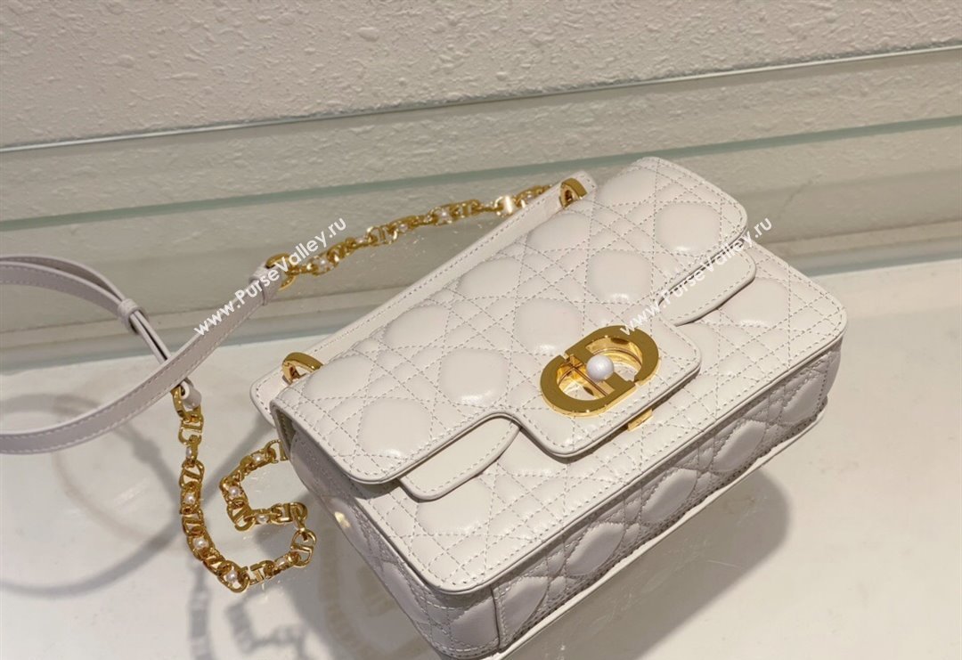 Dior Small Jolie Top Handle Bag in Cannage Calfskin White 2024 (BF-240415059)