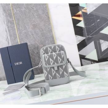 Dior Mens Hit the Road Mini Crossbody Bag in CD Diamond Canvas Grey 2024 (BF-240415076)