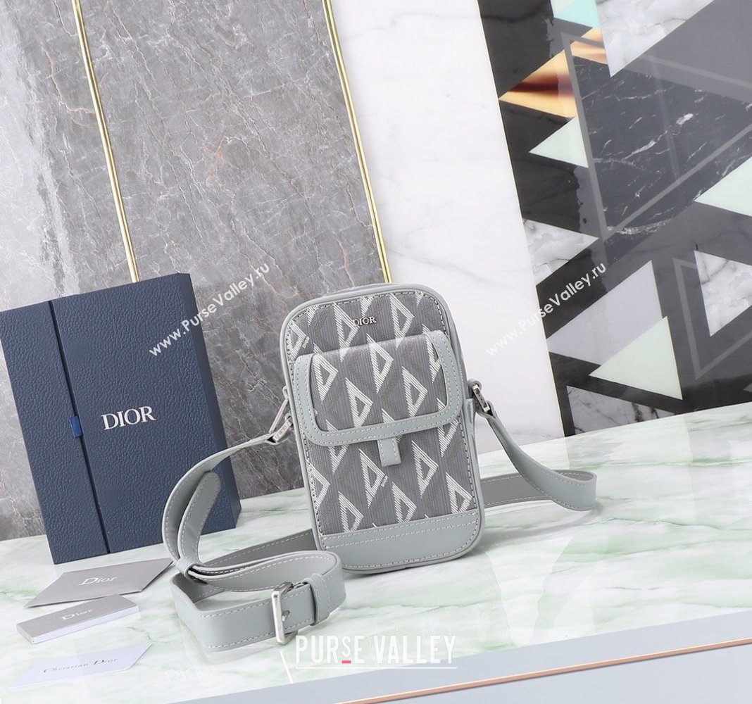 Dior Mens Hit the Road Mini Crossbody Bag in CD Diamond Canvas Grey 2024 (BF-240415076)