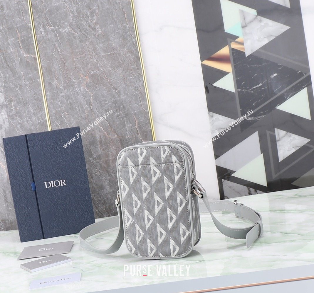Dior Mens Hit the Road Mini Crossbody Bag in CD Diamond Canvas Grey 2024 (BF-240415076)