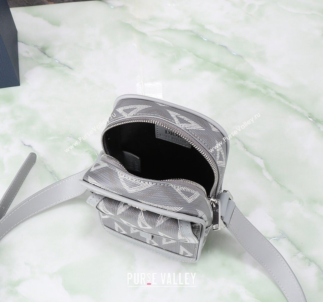 Dior Mens Hit the Road Mini Crossbody Bag in CD Diamond Canvas Grey 2024 (BF-240415076)