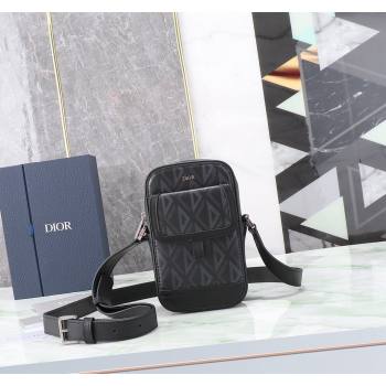 Dior Mens Hit the Road Mini Crossbody Bag in CD Diamond Canvas Black 2024 (BF-240415077)