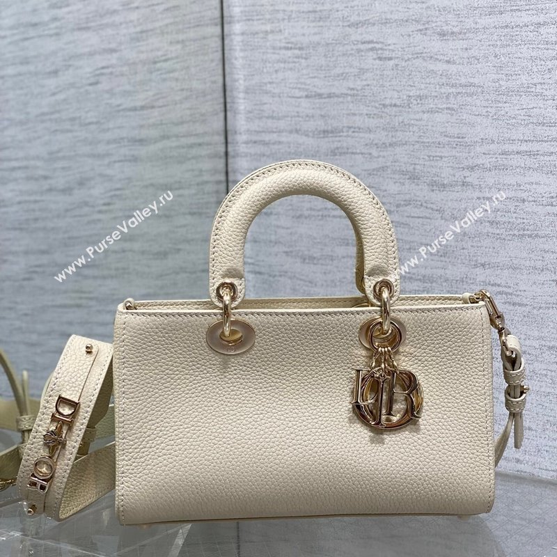 Dior Small Lady D-Sire My ABCDior Tote Bag in White Grained Calf Leather 2024 (XXG-240415102)