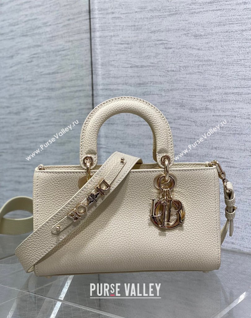 Dior Small Lady D-Sire My ABCDior Tote Bag in White Grained Calf Leather 2024 (XXG-240415102)