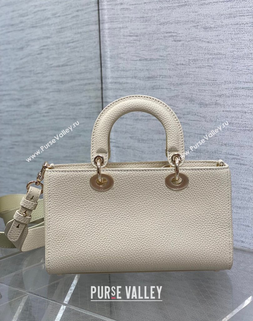 Dior Small Lady D-Sire My ABCDior Tote Bag in White Grained Calf Leather 2024 (XXG-240415102)