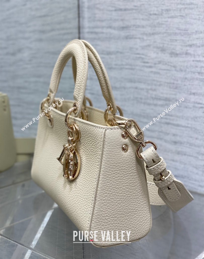 Dior Small Lady D-Sire My ABCDior Tote Bag in White Grained Calf Leather 2024 (XXG-240415102)