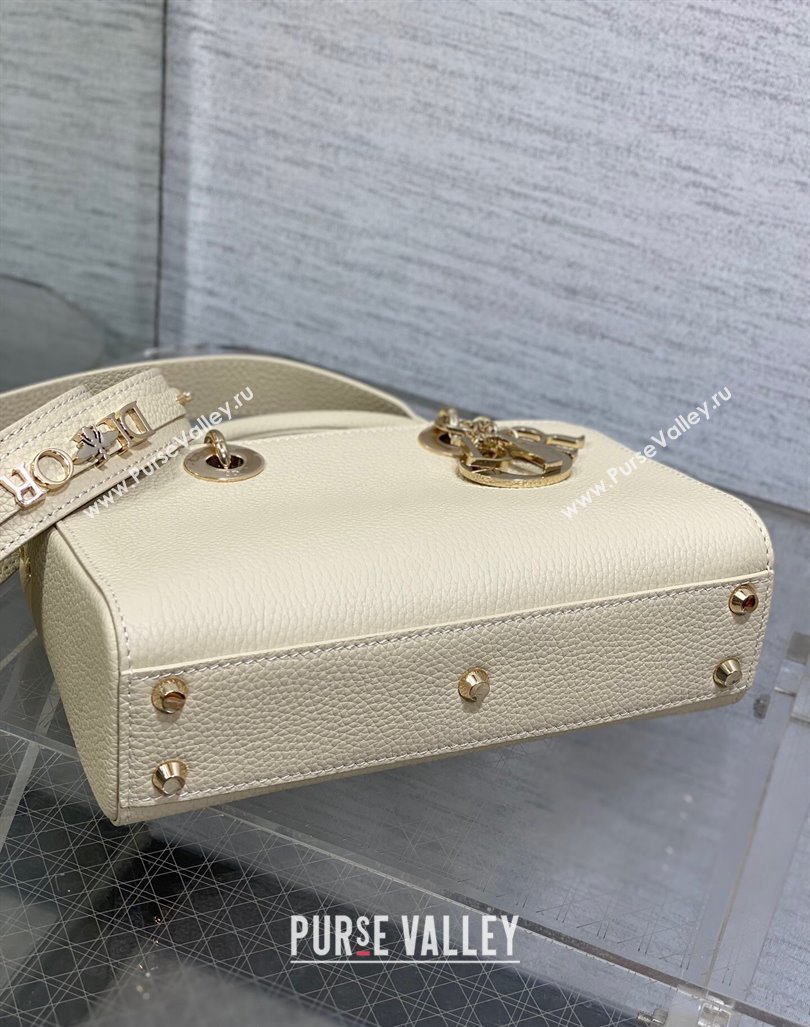 Dior Small Lady D-Sire My ABCDior Tote Bag in White Grained Calf Leather 2024 (XXG-240415102)