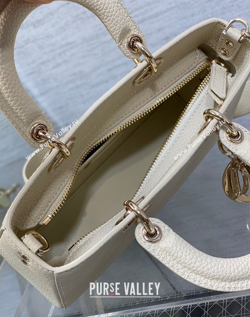 Dior Small Lady D-Sire My ABCDior Tote Bag in White Grained Calf Leather 2024 (XXG-240415102)