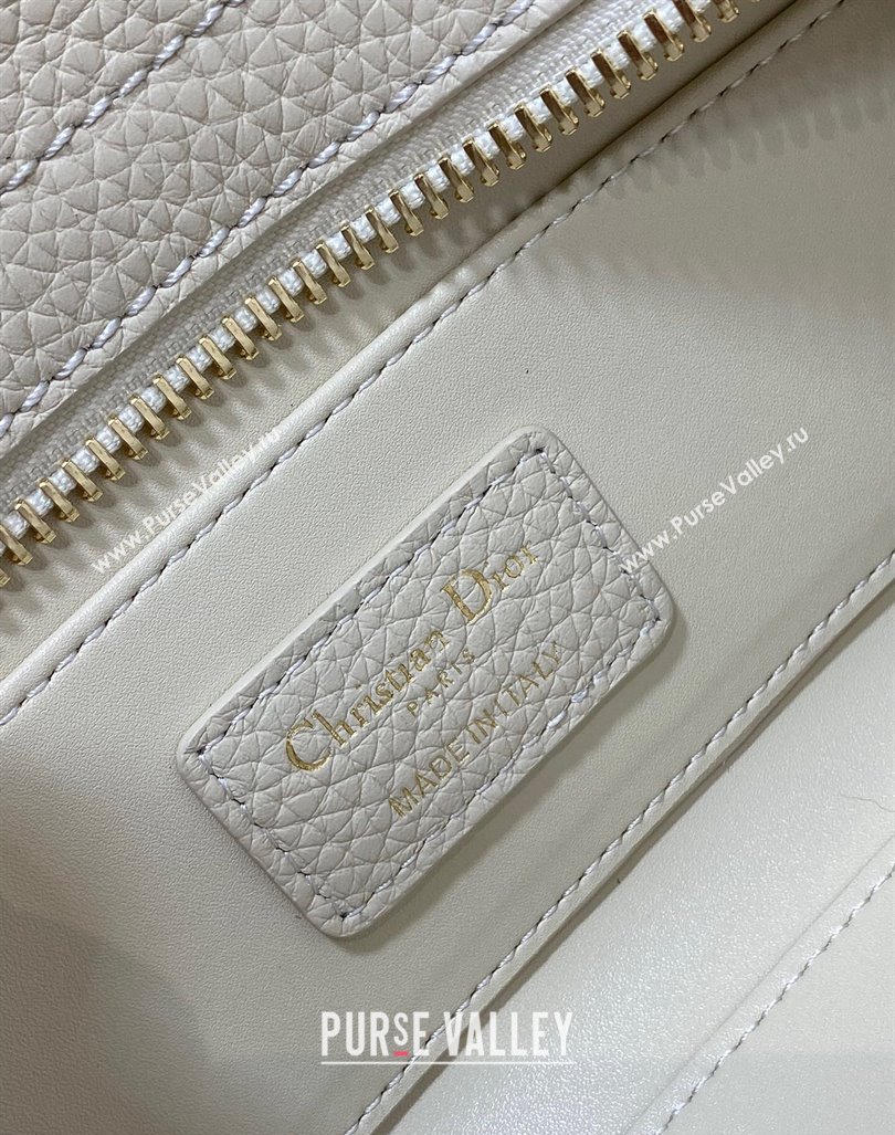 Dior Small Lady D-Sire My ABCDior Tote Bag in White Grained Calf Leather 2024 (XXG-240415102)