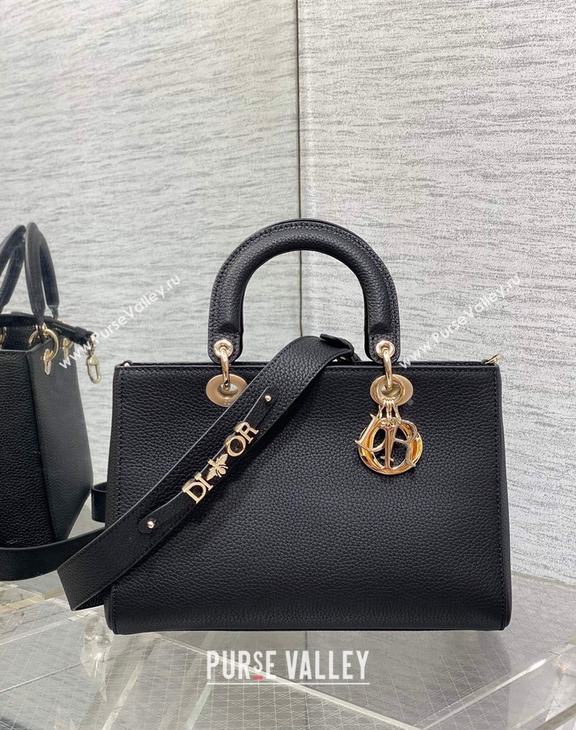 Dior Medium Lady D-Sire My ABCDior Tote Bag in Black Grained Calf Leather 2024 (XXG-240415103)