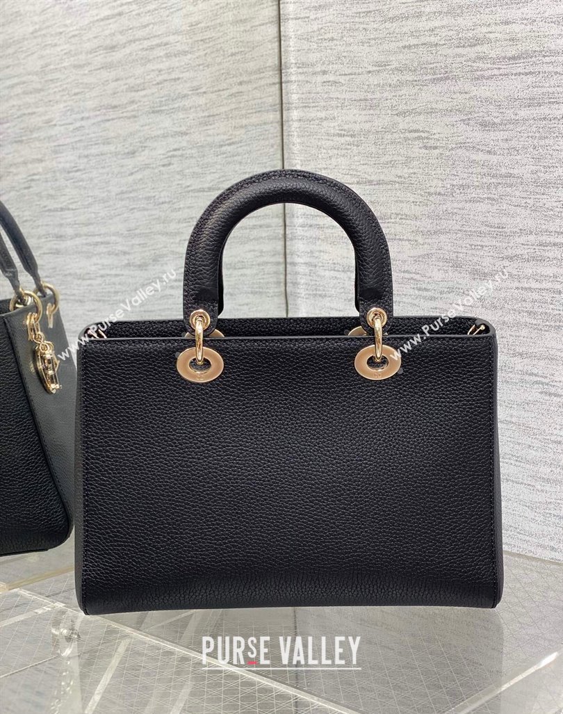 Dior Medium Lady D-Sire My ABCDior Tote Bag in Black Grained Calf Leather 2024 (XXG-240415103)