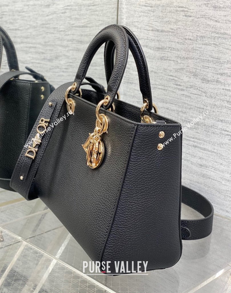 Dior Medium Lady D-Sire My ABCDior Tote Bag in Black Grained Calf Leather 2024 (XXG-240415103)