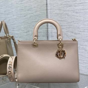 Dior Medium Lady D-Sire My ABCDior Tote Bag in Powder Pink Grained Calf Leather 2024 (XXG-240415105)