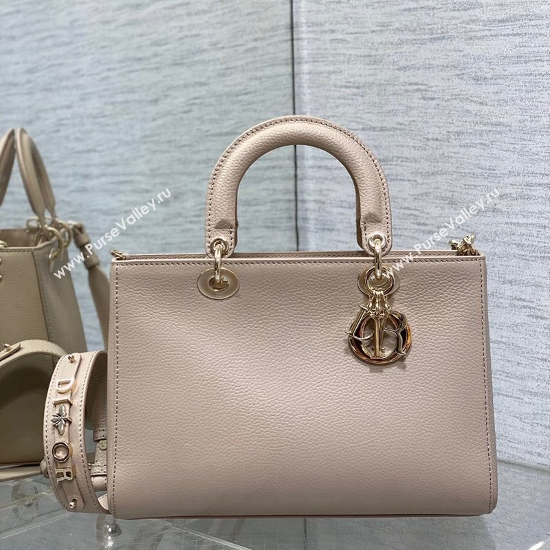 Dior Medium Lady D-Sire My ABCDior Tote Bag in Powder Pink Grained Calf Leather 2024 (XXG-240415105)