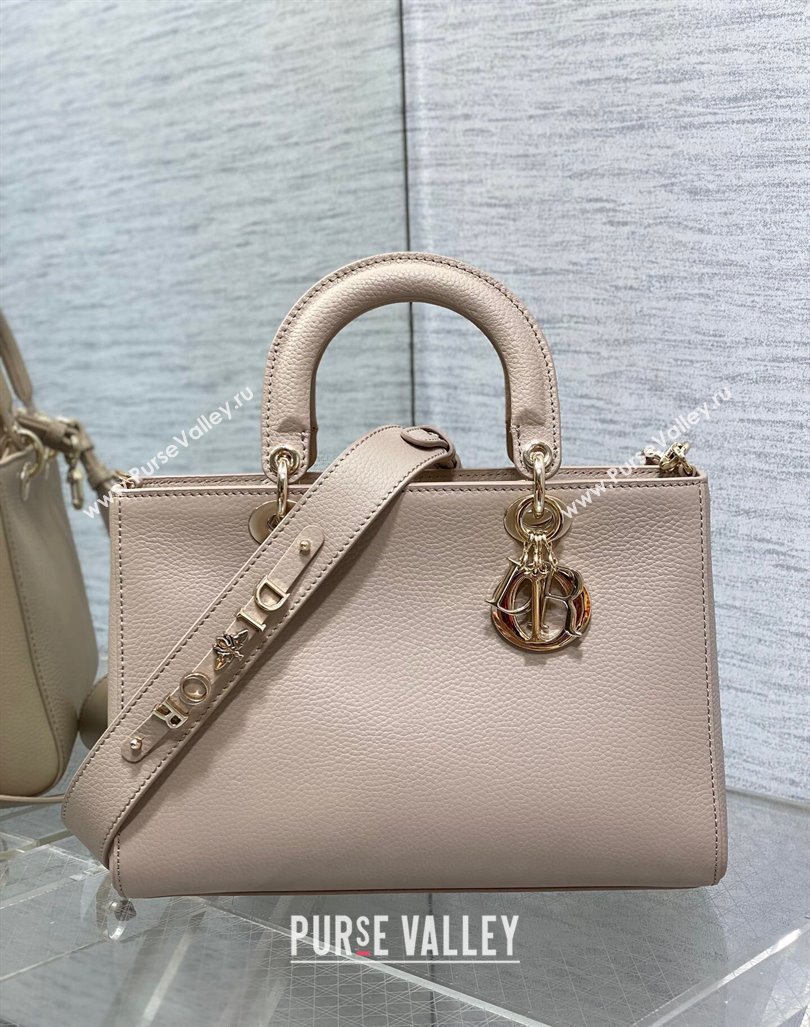 Dior Medium Lady D-Sire My ABCDior Tote Bag in Powder Pink Grained Calf Leather 2024 (XXG-240415105)