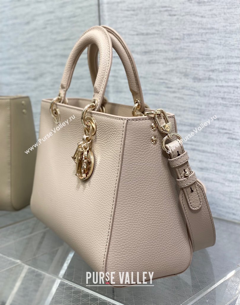 Dior Medium Lady D-Sire My ABCDior Tote Bag in Powder Pink Grained Calf Leather 2024 (XXG-240415105)