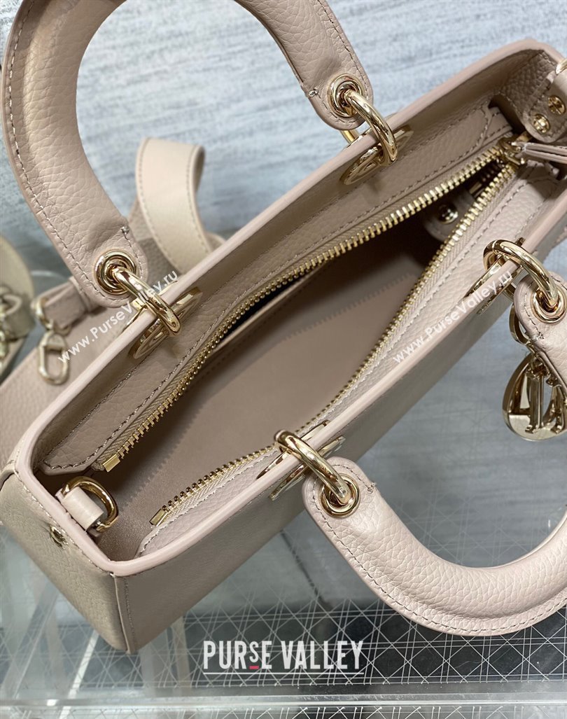 Dior Small Lady D-Sire My ABCDior Tote Bag in Powder Pink Grained Calf Leather 2024 (XXG-240415106)