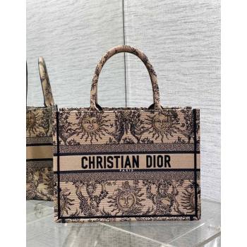 Dior Medium Book Tote Bag Bag in Toile de Jouy Soleil Embroidery Beige/Black 2024 (BF-240415084)