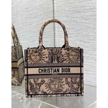 Dior Small Book Tote Bag Bag in Toile de Jouy Soleil Embroidery Beige/Black 2024 (BF-240415085)