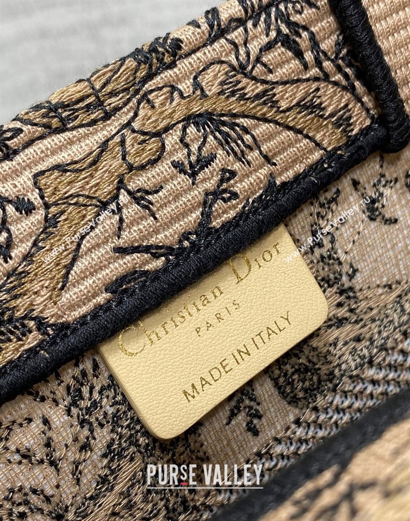 Dior Small Book Tote Bag Bag in Toile de Jouy Soleil Embroidery Beige/Black 2024 (BF-240415085)