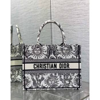 Dior Medium Book Tote Bag Bag in Toile de Jouy Soleil Embroidery White/Black 2024 (BF-240415090)