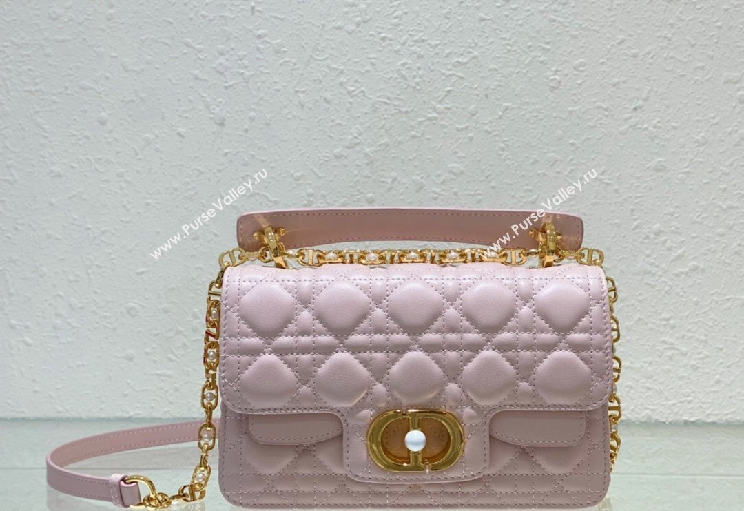 Dior Small Jolie Top Handle Bag in Cannage Calfskin Pink 2024 (BF-240415057)