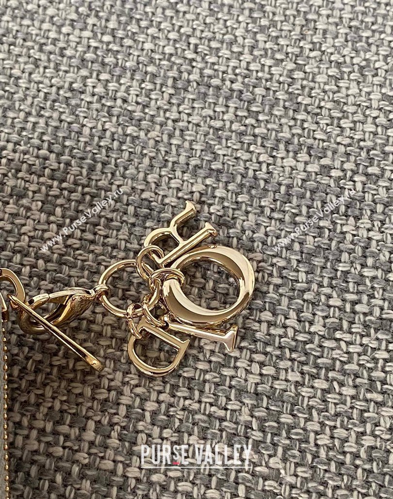 Dior Small Lady Dior Voyageur Coin Purse Wallet in Cannage Lambskin Grey 2024 (XXG-240415111)