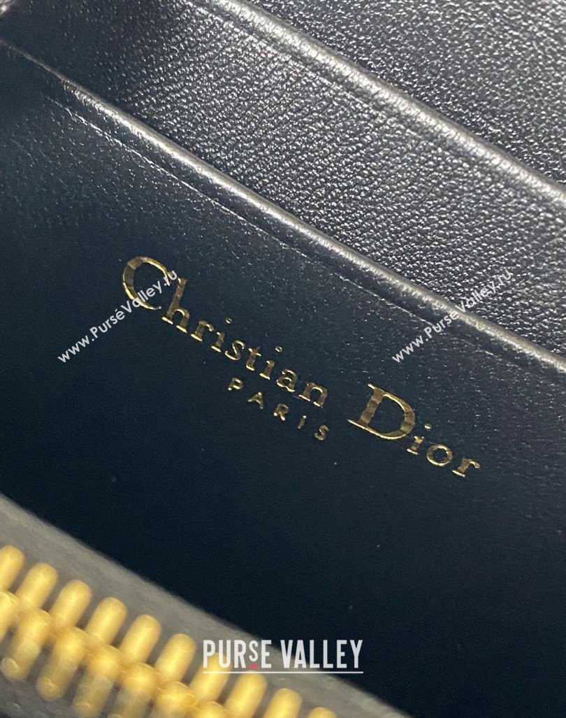 Dior Small Lady Dior Voyageur Coin Purse Wallet in Cannage Lambskin Black 2024 (XXG-240415114)