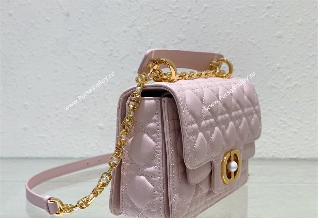 Dior Small Jolie Top Handle Bag in Cannage Calfskin Pink 2024 (BF-240415057)