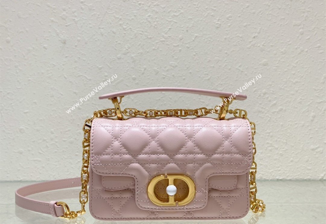 Dior Mini Jolie Top Handle Bag in Cannage Calfskin Pink 2024 (BF-240415054)
