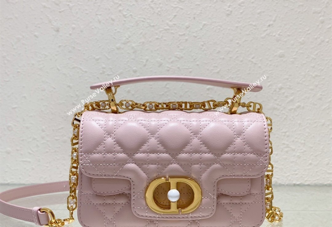 Dior Mini Jolie Top Handle Bag in Cannage Calfskin Pink 2024 (BF-240415054)