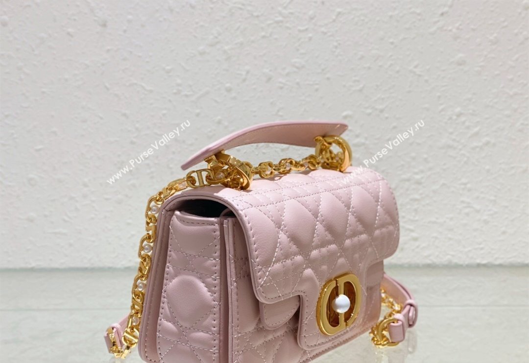 Dior Mini Jolie Top Handle Bag in Cannage Calfskin Pink 2024 (BF-240415054)