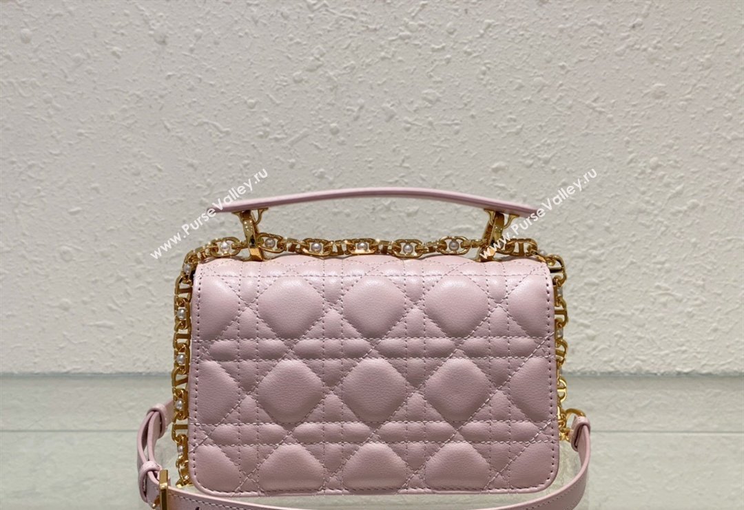 Dior Mini Jolie Top Handle Bag in Cannage Calfskin Pink 2024 (BF-240415054)