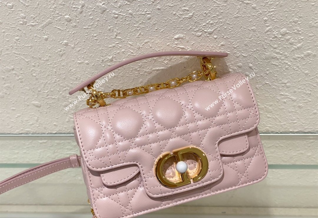 Dior Mini Jolie Top Handle Bag in Cannage Calfskin Pink 2024 (BF-240415054)